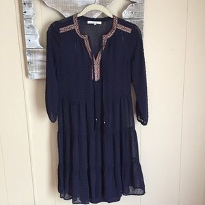 Daniel Rainn | Navy Swiss Dot Tassel Dress